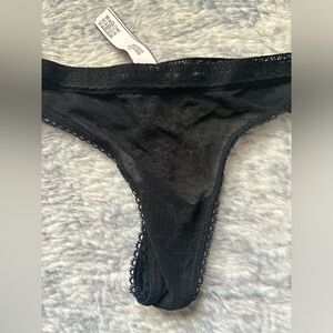 Elegant Black Lace Thong